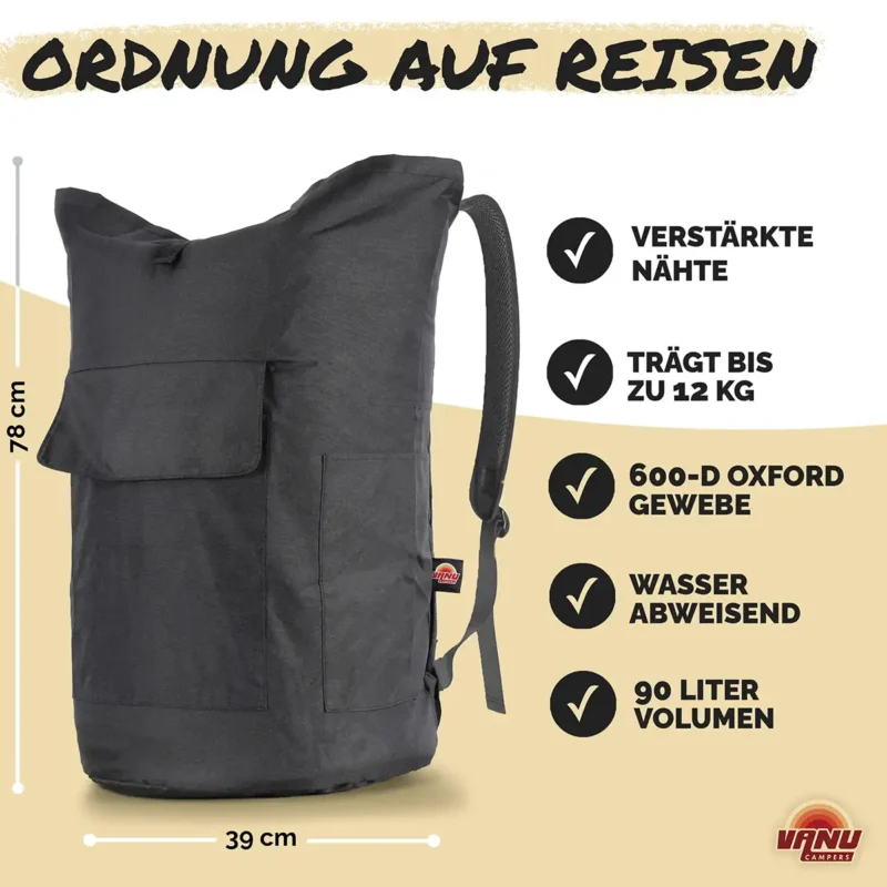 Wäschesack Camping Schwarz – Bild 3