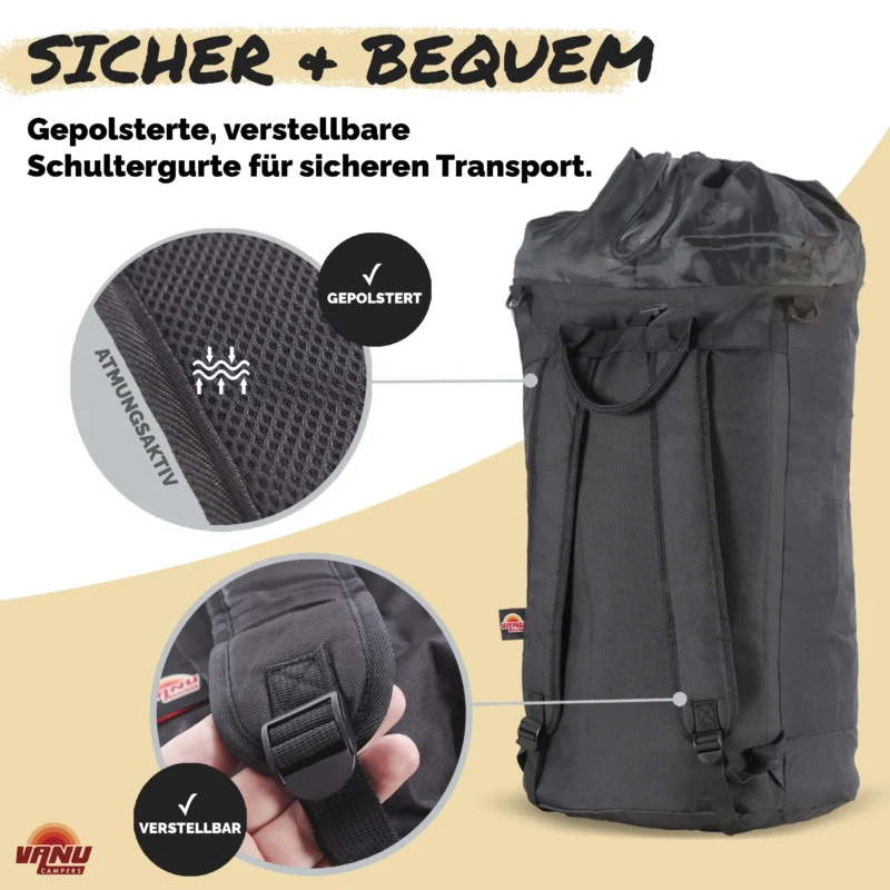 Wäschesack Camping Schwarz – Bild 5