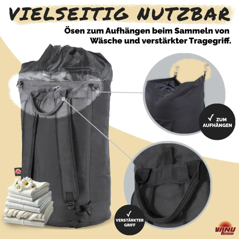 Wäschesack Camping Schwarz – Bild 6